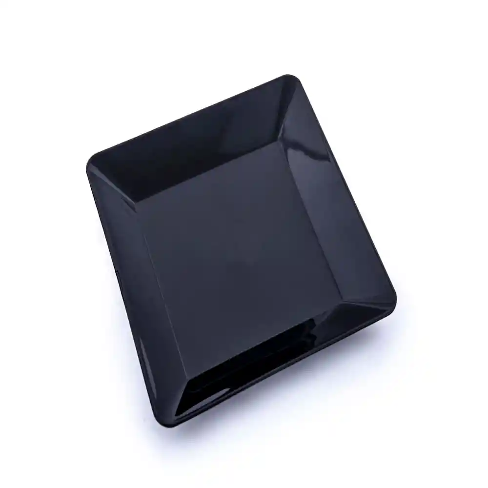 Plato Cuadrado Negro 22.3 X 22.