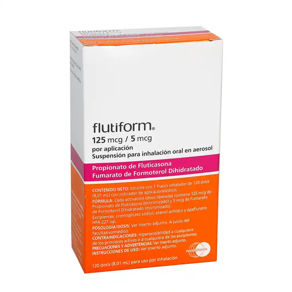Flutiform Suspension para Inhalacion Oral (125 mcg / 5 mcg)