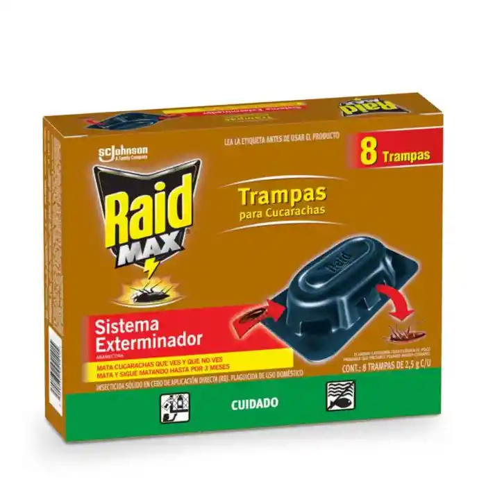 Raid Insecticida Trampas cucarachas 8 unidades