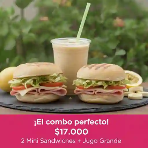 2 Mini sandwich + jugo grande
