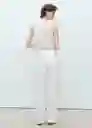 Pantalón Fado Blanco Talla 40 Mujer Mango
