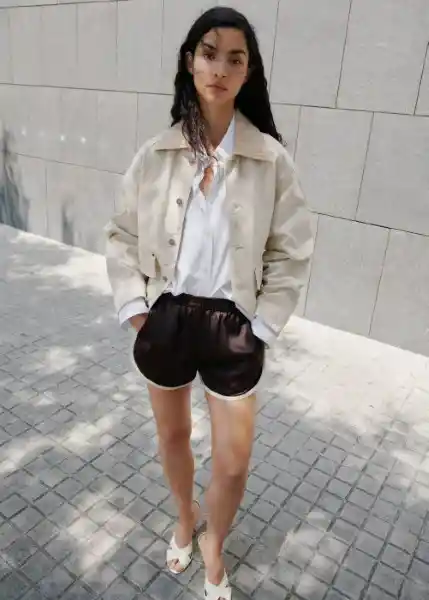 Chaqueta Cazadora Newrio Crudo Talla M Mujer Mango
