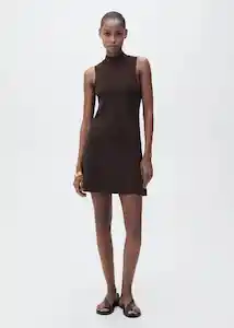 Vestido Sesete Chocolate Talla S Mujer Mango