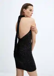 Vestido Xlazo Negro Talla L Mujer Mango