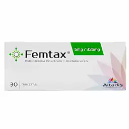 Femtax Hidrocodona/acetaminofen 5/325 Mg