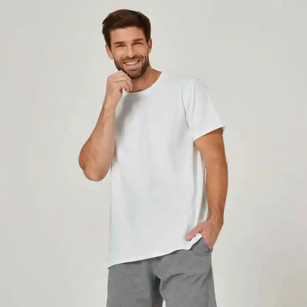 Domyos Camiseta Regular Fitness Sportee Hombre Blanco Talla M