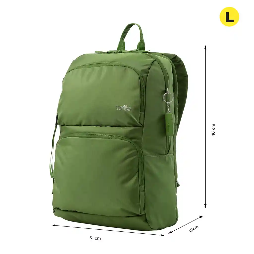 Morral Universitario Porta Pc 14" Cloud Verde Hombre