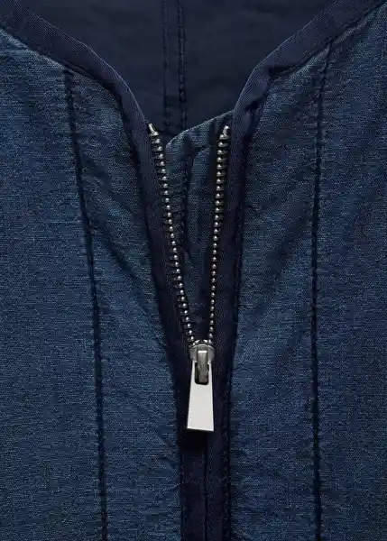 Chaqueta Cazadora Bessie Tejano Oscuro Talla L Mujer Mango