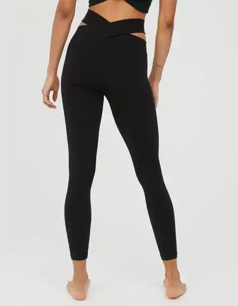 Leggings Regular Aerie Negro Talla LG American Eagle