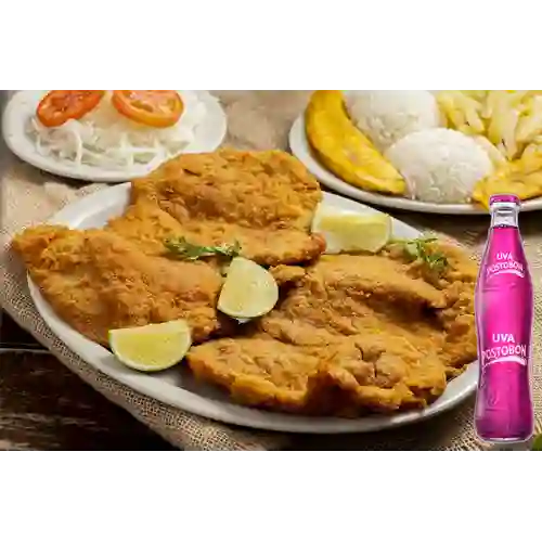 Combo Chuleta + Uva Postobon 350 ml