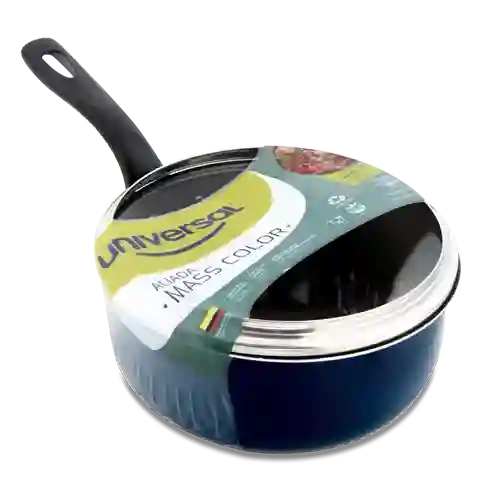 Universal Perol Mass Color Azul + Tapa de Vidrio 18 cm