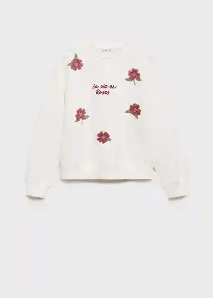 Buzo Sudadera Roses Off White Talla 14 Niñas Mango