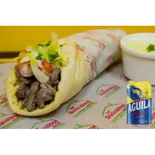 Combo Shawarma Mixto 2 + Aguila Orig Lta 330ml