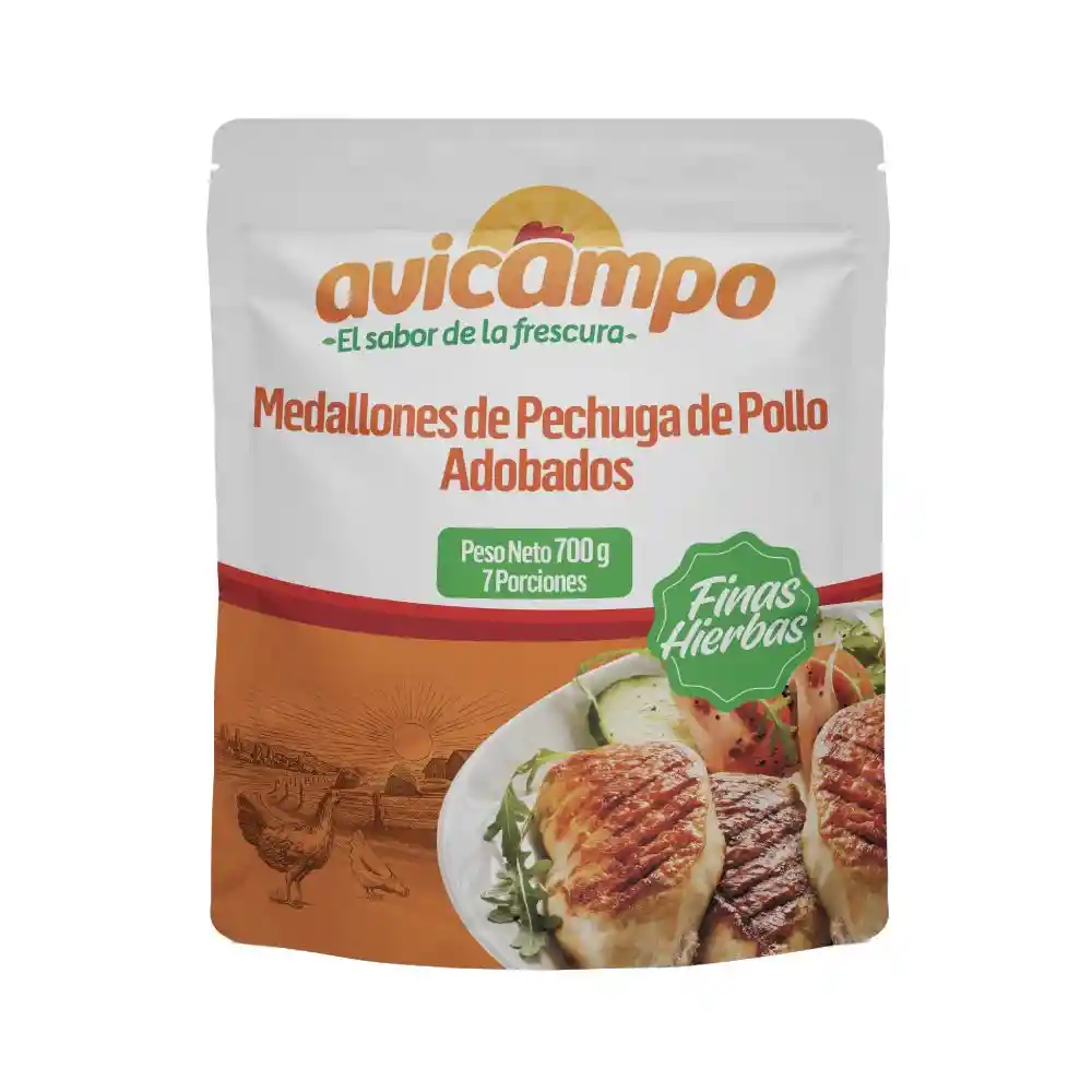 Avicampo Medallón de Pechuga Finas Hierbas