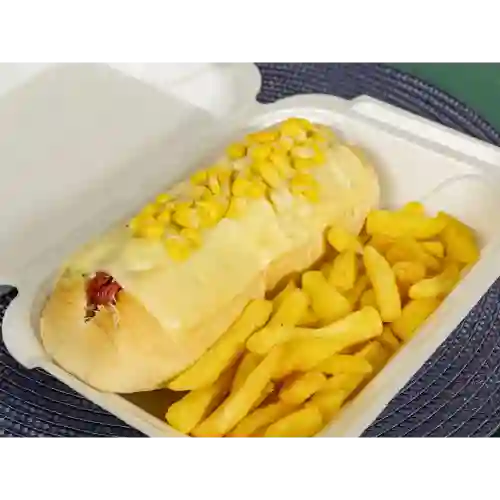 Perro Gratinado & Papas Fritas