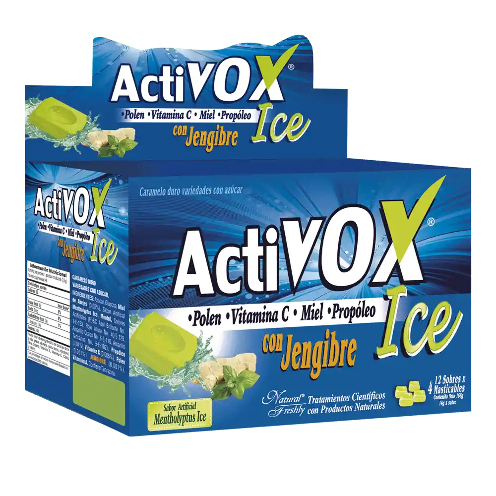 Activox Caramelo Duro Ice Vitamina C Miel Propóleo Jengibre