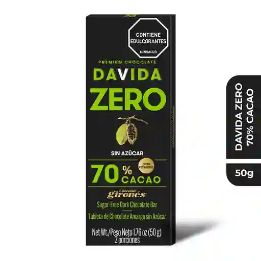 Barra Chocolate Chocolate Davida 70% Cacao (50 Gr)