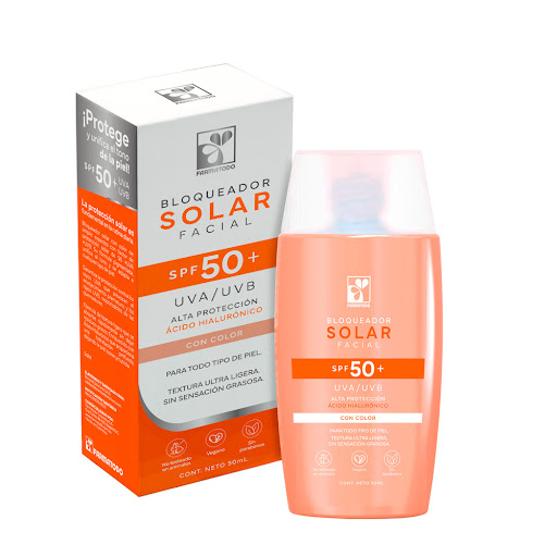 Bloqueador Solar Facialfarmatodo Spf 50+ Con Color Acido Hialuronico