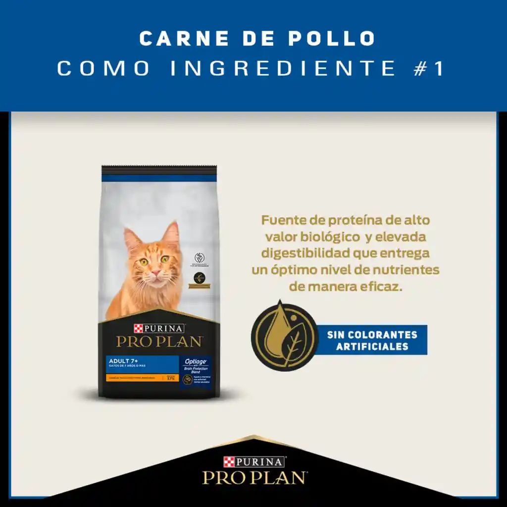 Comida para Gatos Adultos mayores de 7 años Purina Pro Plan x 3 kg