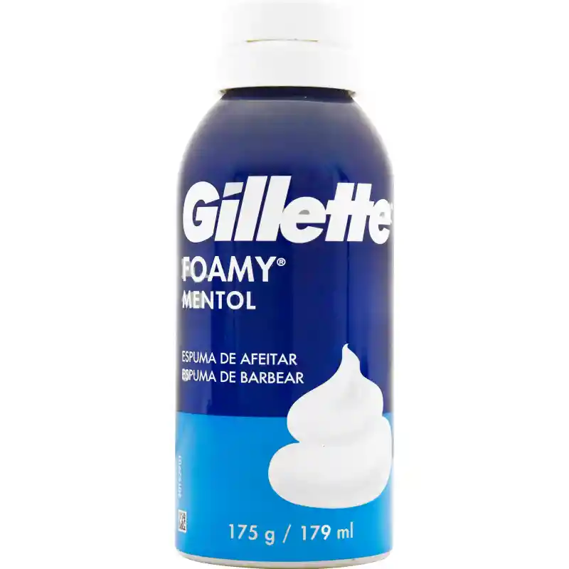 Gillette Espuma de Afeitar Foamy Mentol Sensación Refrescante