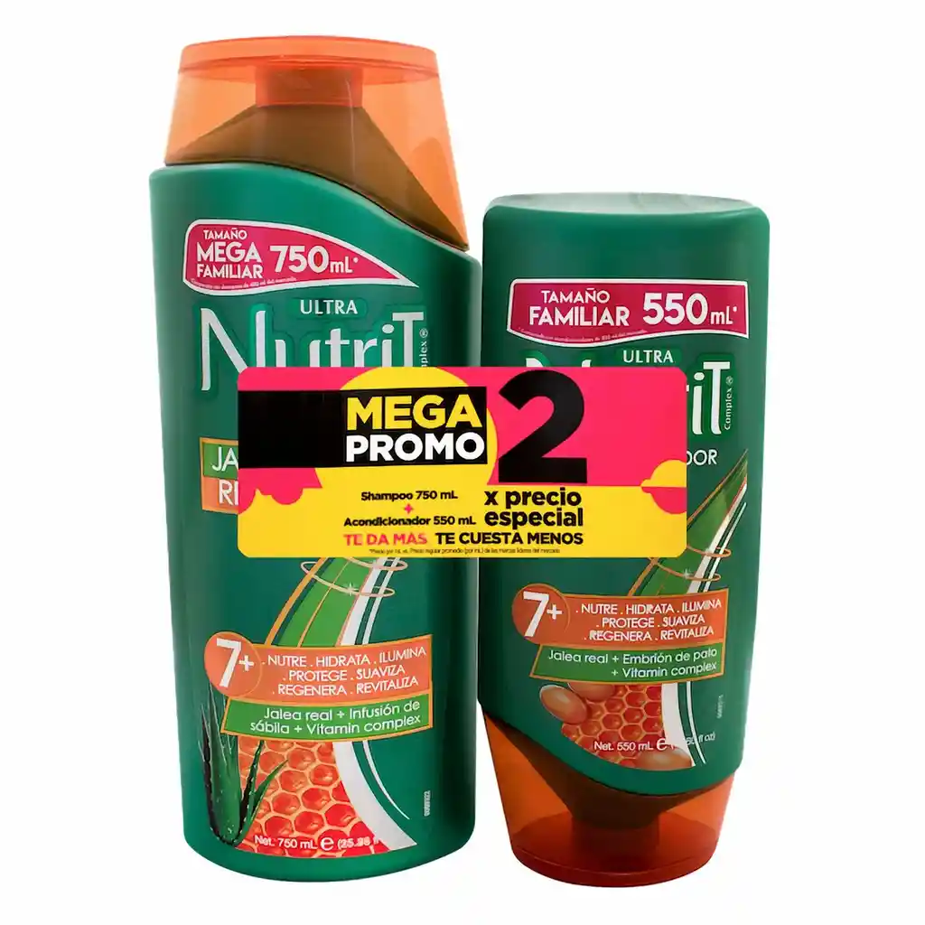 Nutrit Shampoo Jalea Real y Acondicionador Infusión de Vitamina