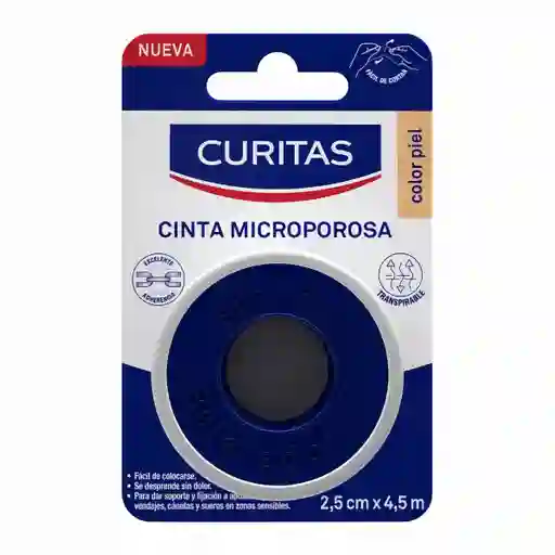Curitas Cinta Microporosa Piel 2.5 cm x 4.5 m