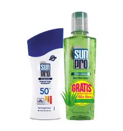 Oferta Protector Solar Sunpro Spf 50 X 120 Ml + Gel Post Solar