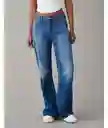 Jean Low Rise Baggy Flare Azul Talla 10 Regular American Eagle