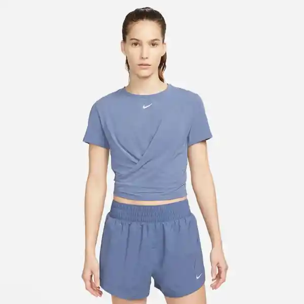 Nike Camiseta W One Luxe Df Ss Std Tw Tp Para Mujer Azul Talla M