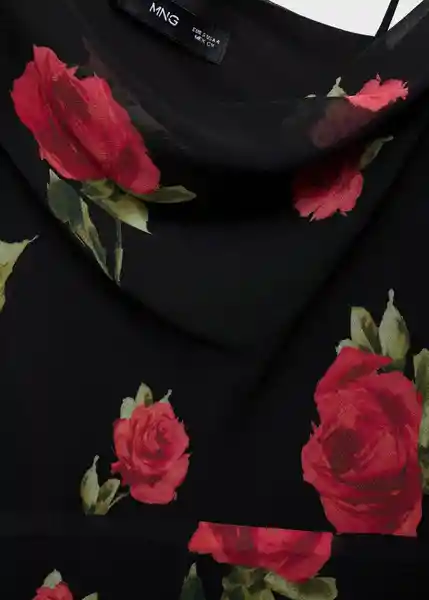 Vestido Rosa Negro Talla S Mujer Mango