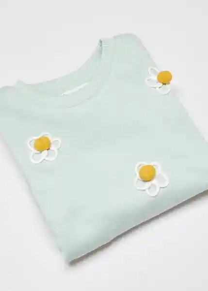 Sudadera Pompom Verde Pastel Talla 71 Niñas Mango