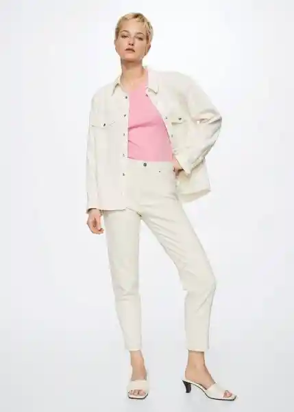 Jean Newmom Off White Talla 52 Mujer Mango