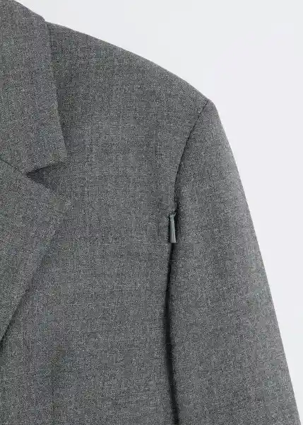 Blazer Americana Milano Gris Talla XL Mujer Mango