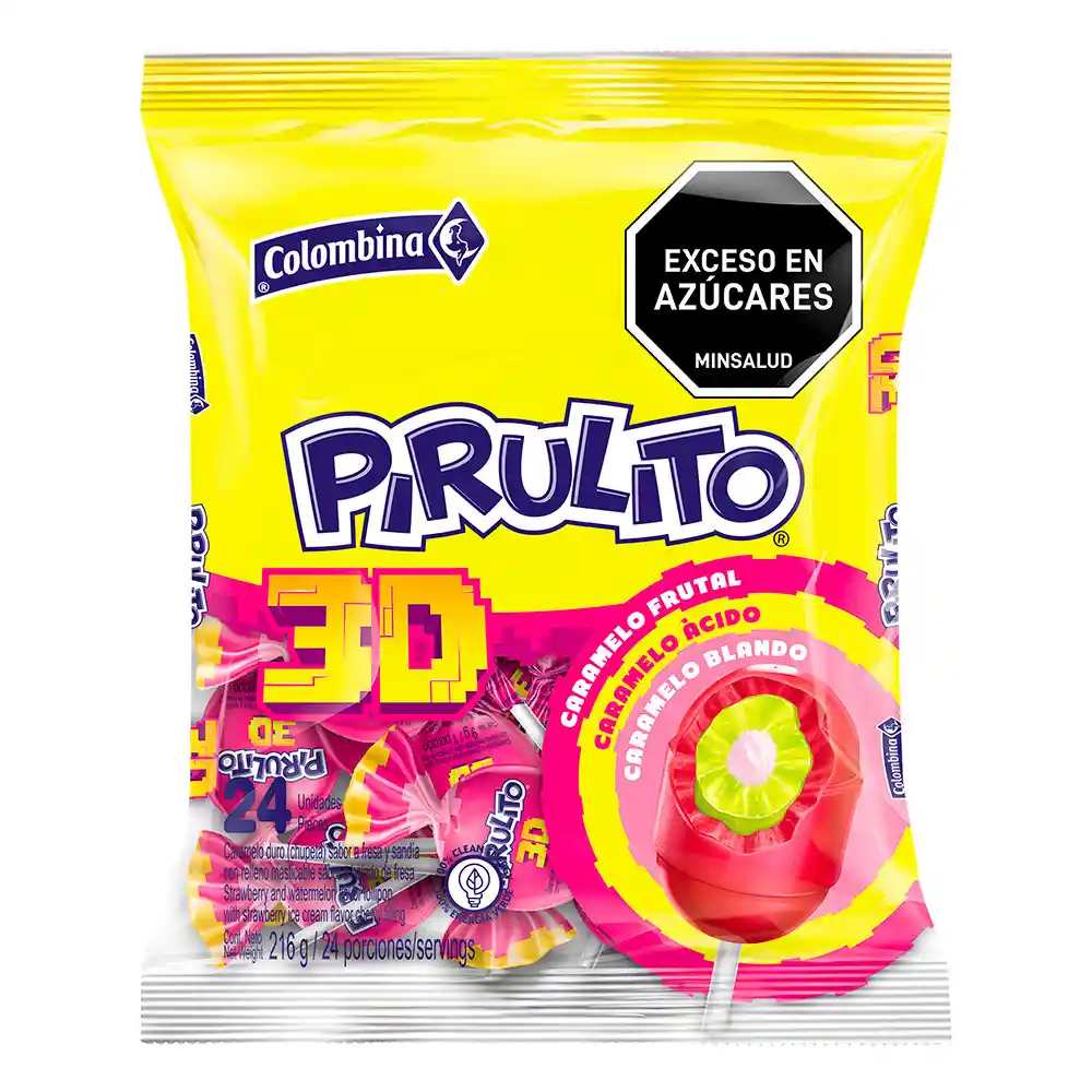 Pirulito Chupeta 3D Sabor Frutal