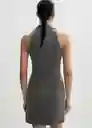 Vestido Aspen Gris Medio Vigore Talla L Mujer Mango