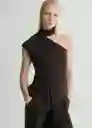 Blusa Flequi Marrón Talla M Mujer Mango
