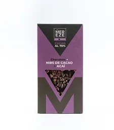 Mereze Barra de Chocolate Boutique con Nibs de Cacao Acaí