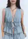 Top Siros Tejano Claro Talla M Mujer Mango