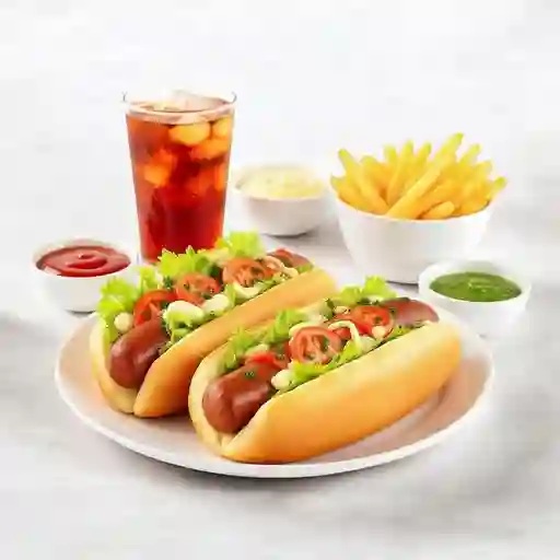 Chori completo argentino x2 + bebidas