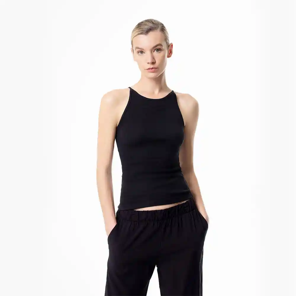 Camiseta Con Tiras Tejido de Punto Algodón Femenino Lapi Gef Talla S