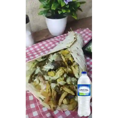 Combo Shawarma Burrito + Agua Cristal Sin Gas 500 ml