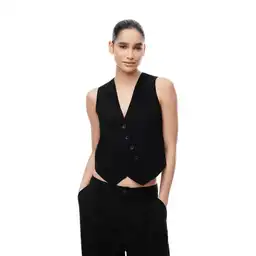 Chaleco Escote en V Tejido Plano Femenino Liler Gef Talla M