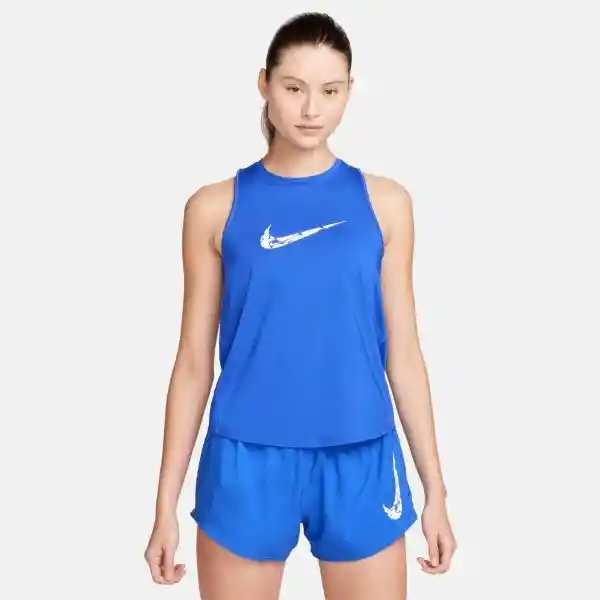 Nike Polera One Swsh Hbr Tank Azul Para Mujer Talla L