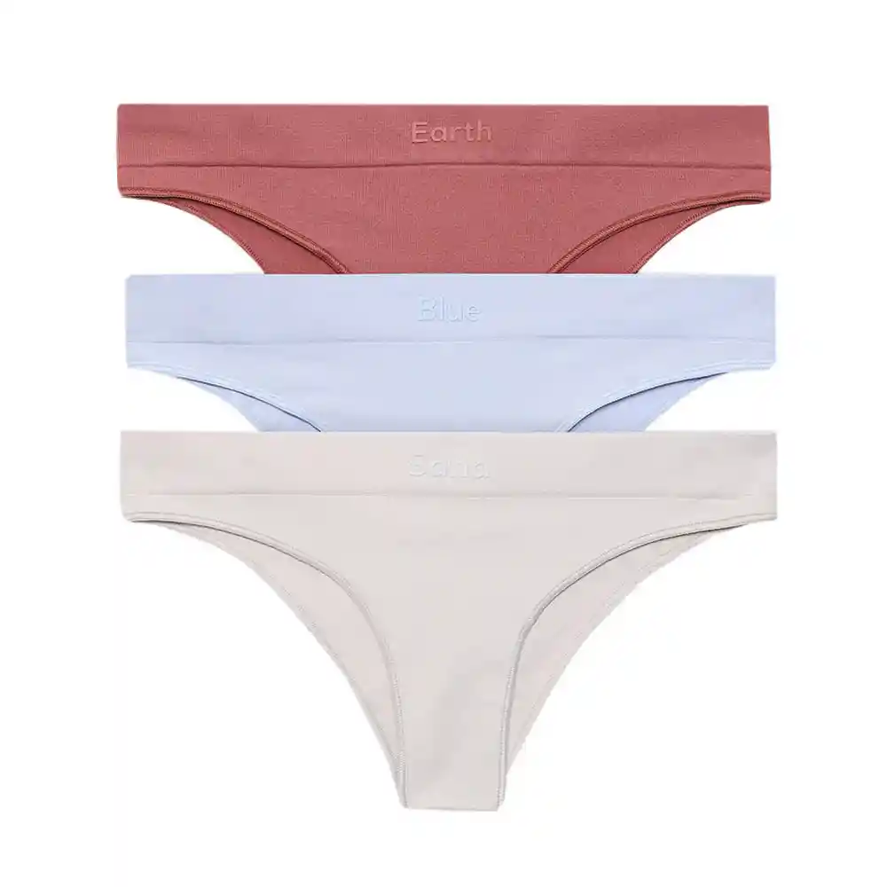 Panty de Tiro Medio en Tejido Seamless Femenino Lobeb X3 Gef Talla L
