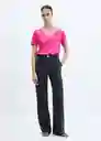 Camiseta Chalapi Fucsia Talla S Mujer Mango