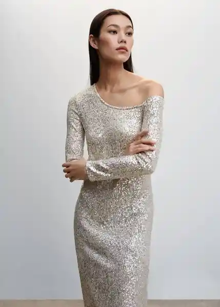 Vestido Hipolita-A Plata Talla S Mujer Mango