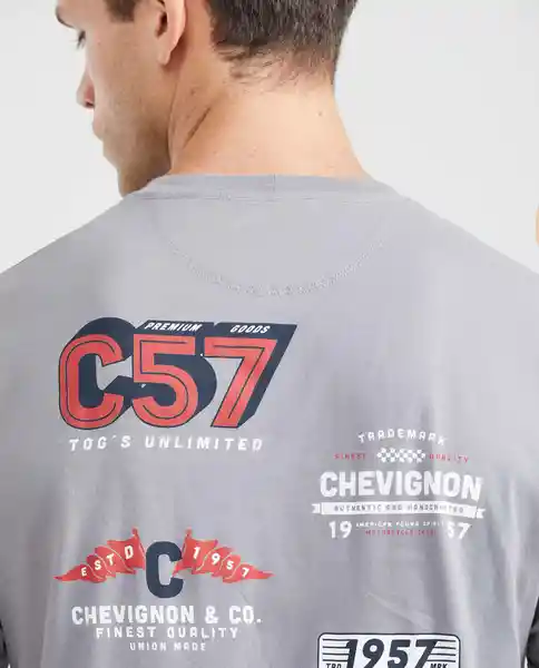 Camiseta Togs Graphic Gris Ahumado Oscuro Talla XL Chevignon