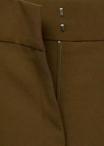 Pantalón Mili Khaki Talla 38 Mujer Mango