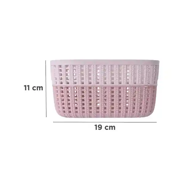 Organizador Plástico de Cesta Rosa Miniso