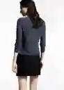 Abrigo Cardigan Kling Azul Noche Talla M Mujer Mango